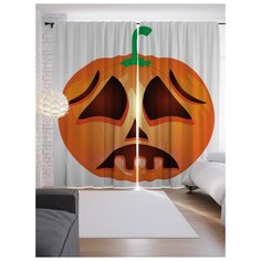 Портьеры JoyArty Грусный Джек-фонарь на ленте 265 см (p-6008)