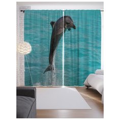 Портьеры JoyArty Прыжок дельфина на ленте 265 см (p-6109)