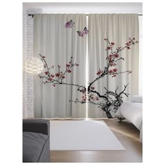 Портьеры JoyArty Ветки пустоты на ленте 265 см (p-9112)