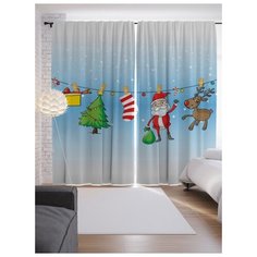 Портьеры JoyArty Игрушечный Новый Год на ленте 265 см (p-6136)