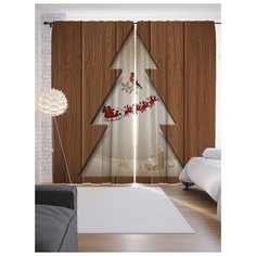 Портьеры JoyArty Еловое окно на ленте 265 см (p-5829)