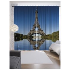 Портьеры JoyArty Эйфелева башня на реке на ленте 265 см (p-8699)