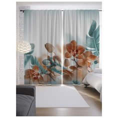 Портьеры JoyArty Необычные орхидеи на ленте 265 см (p-17137)