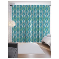 Портьеры JoyArty Цветки на зигзагах на ленте 265 см (p-4433)