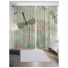 Портьеры JoyArty Стрекозы над кувшинками на ленте 265 см (p-18354)