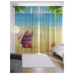 Портьеры JoyArty Корзина пляжника на ленте 265 см (p-28517)