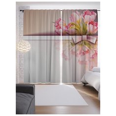 Портьеры JoyArty Цветочное приветствие на ленте 265 см (p-3858)