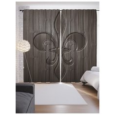 Портьеры JoyArty Геральдическая лилия на ленте 265 см (p-5130)