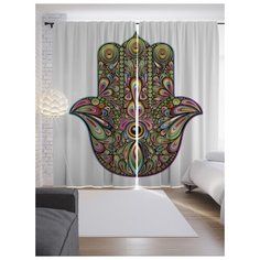 Портьеры JoyArty Цветочный знак с глазом на ленте 265 см (p-19262)