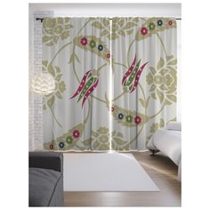 Портьеры JoyArty Традиционные цветы на ленте 265 см (p-17755)