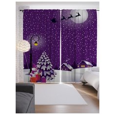 Портьеры JoyArty Санта на работе на ленте 265 см (p-8380280)