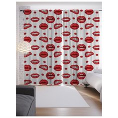 Портьеры JoyArty Соблазнительные рты на ленте 265 см (p-22043)