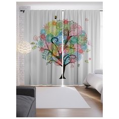 Портьеры JoyArty Кружевное дерево на ленте 265 см (p-6732)