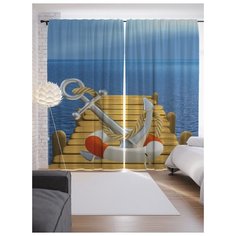 Портьеры JoyArty Якорь на пирсе на ленте 265 см (p-7085)