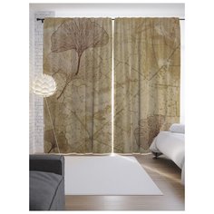 Портьеры JoyArty Таинственные листочки на ленте 265 см (p-17447)