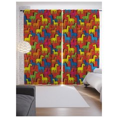 Портьеры JoyArty Лошадки на ленте 265 см (p-52422)