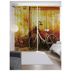 Портьеры JoyArty Оставленный велосипед на ленте 265 см (p-17793)