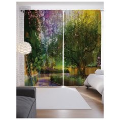 Портьеры JoyArty Лесное удивление на ленте 265 см (p-23084)