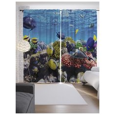 Портьеры JoyArty Морская бездна на ленте 265 см (p-9249)