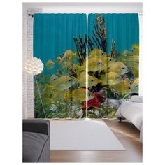 Портьеры JoyArty Золотые рыбки на ленте 265 см (p-21288)