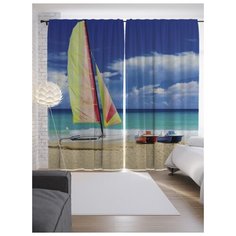 Портьеры JoyArty Морские развлечения на ленте 265 см (p-19621)