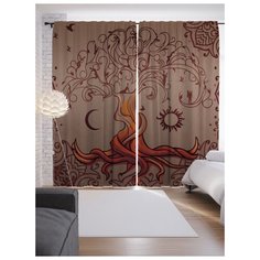 Портьеры JoyArty Древо иллюзий на ленте 265 см (p-22427)