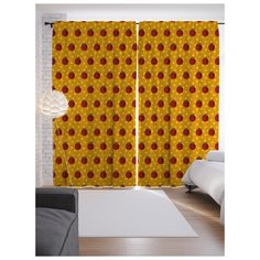 Портьеры JoyArty Красные фрукты на ленте 265 см (p-75312)