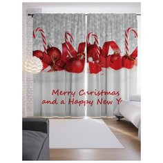 Портьеры JoyArty Рождество на снегу на ленте 265 см (p-6931)