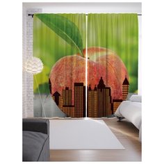 Портьеры JoyArty Яблочные небоскребы на ленте 265 см (p-7321)