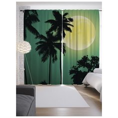 Портьеры JoyArty Пляжные деревья на ленте 265 см (p-21005)