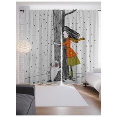 Портьеры JoyArty Двойные объятия на ленте 265 см (p-27970)