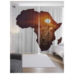 Портьеры JoyArty Львиные мысли на ленте 265 см (p-7844)