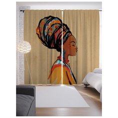 Портьеры JoyArty Высокая прическа на ленте 265 см (p-23236)