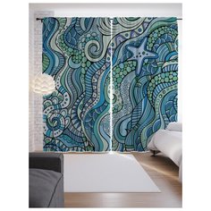 Портьеры JoyArty Морской узор на ленте 265 см (p-51710)