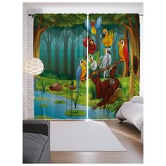 Портьеры JoyArty Лесная банда на ленте 265 см (p-29543)