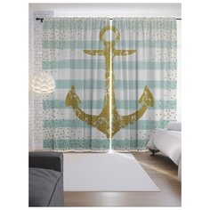 Портьеры JoyArty Морская композиция с якорем на ленте 265 см (p-15944)
