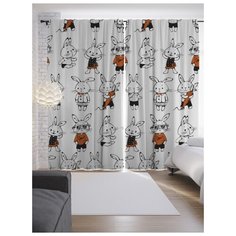 Портьеры JoyArty Молодые кролики на ленте 265 см (p-18501)