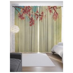 Портьеры JoyArty Ветки в тумане на ленте 265 см (p-17422)