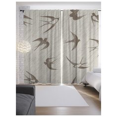 Портьеры JoyArty Парящие ласточки на ленте 265 см (p-16702)
