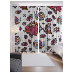 Портьеры JoyArty Сказочные улитки и рыбы на ленте 265 см (p-2832)