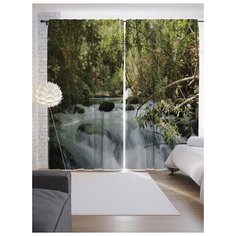 Портьеры JoyArty Шум лесного водопада на ленте 265 см (p-8451)