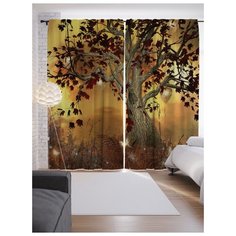 Портьеры JoyArty Древо познания на ленте 265 см (p-2934)