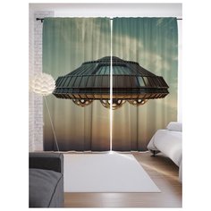 Портьеры JoyArty Летающий объект на ленте 265 см (p-6852)