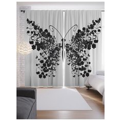 Портьеры JoyArty Растительная бабочка на ленте 265 см (p-2901)