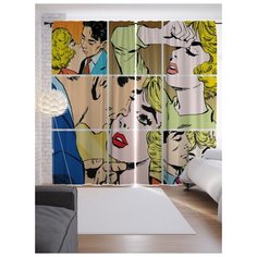 Портьеры JoyArty Ретро романтика на ленте 265 см (p-2717)