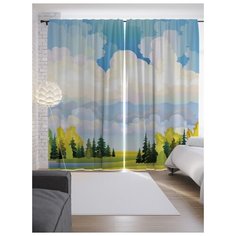 Портьеры JoyArty Чудная погодка на ленте 265 см (p-15838)