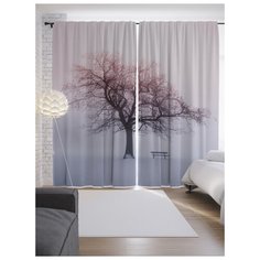 Портьеры JoyArty Зимняя лавочка на ленте 265 см (p-17613)