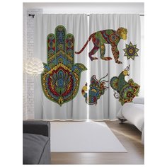 Портьеры JoyArty Красочный индуизм на ленте 265 см (p-19267)