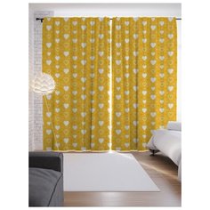 Портьеры JoyArty Равномерные сердца на ленте 265 см (p-21902)