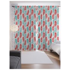 Портьеры JoyArty Перья добра на ленте 265 см (p-26724)